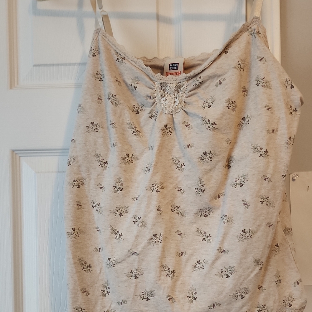 90s Style Beige Floral Top